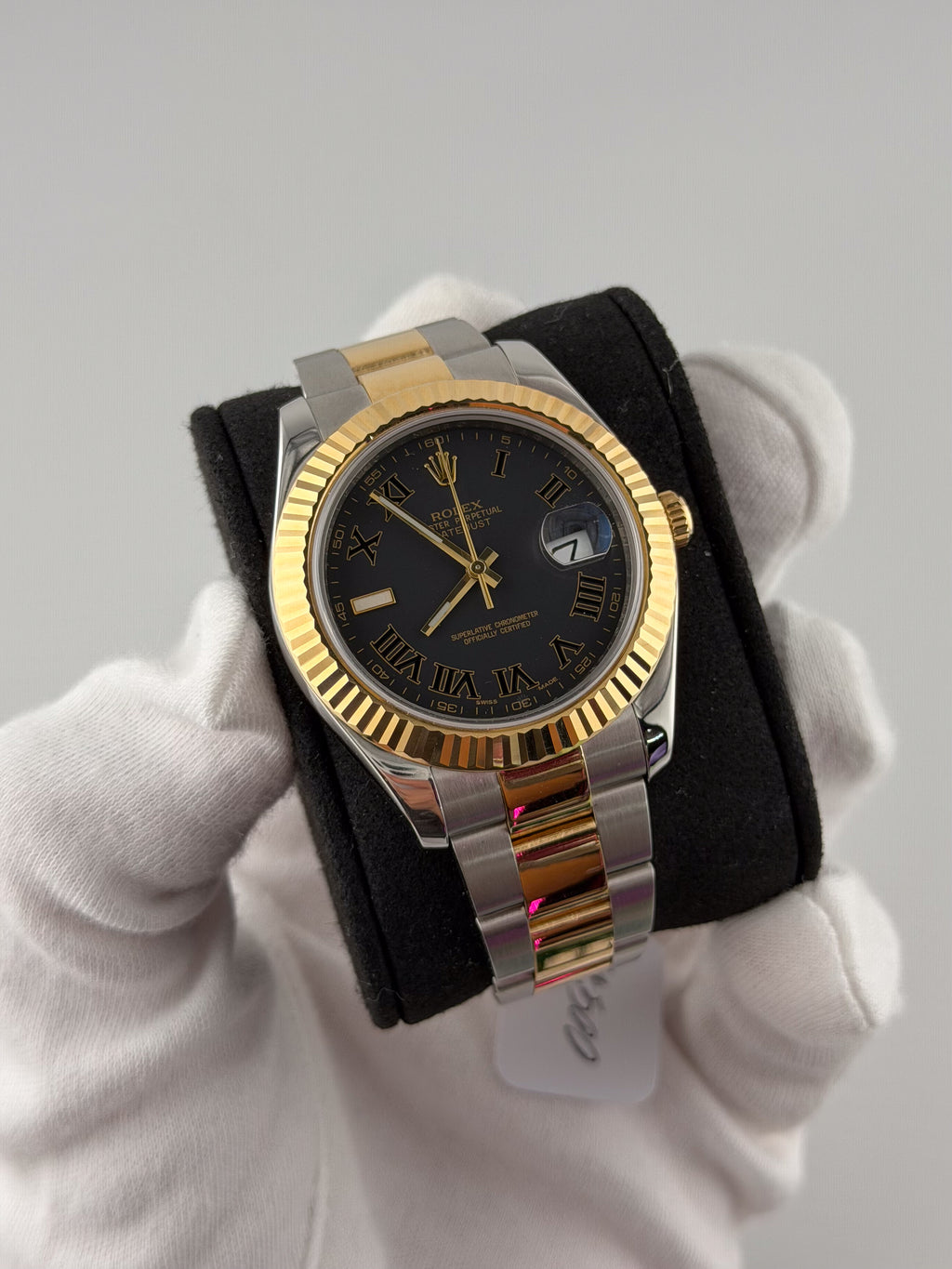 Rolex Gray Roman Numerals Dial Two Tone