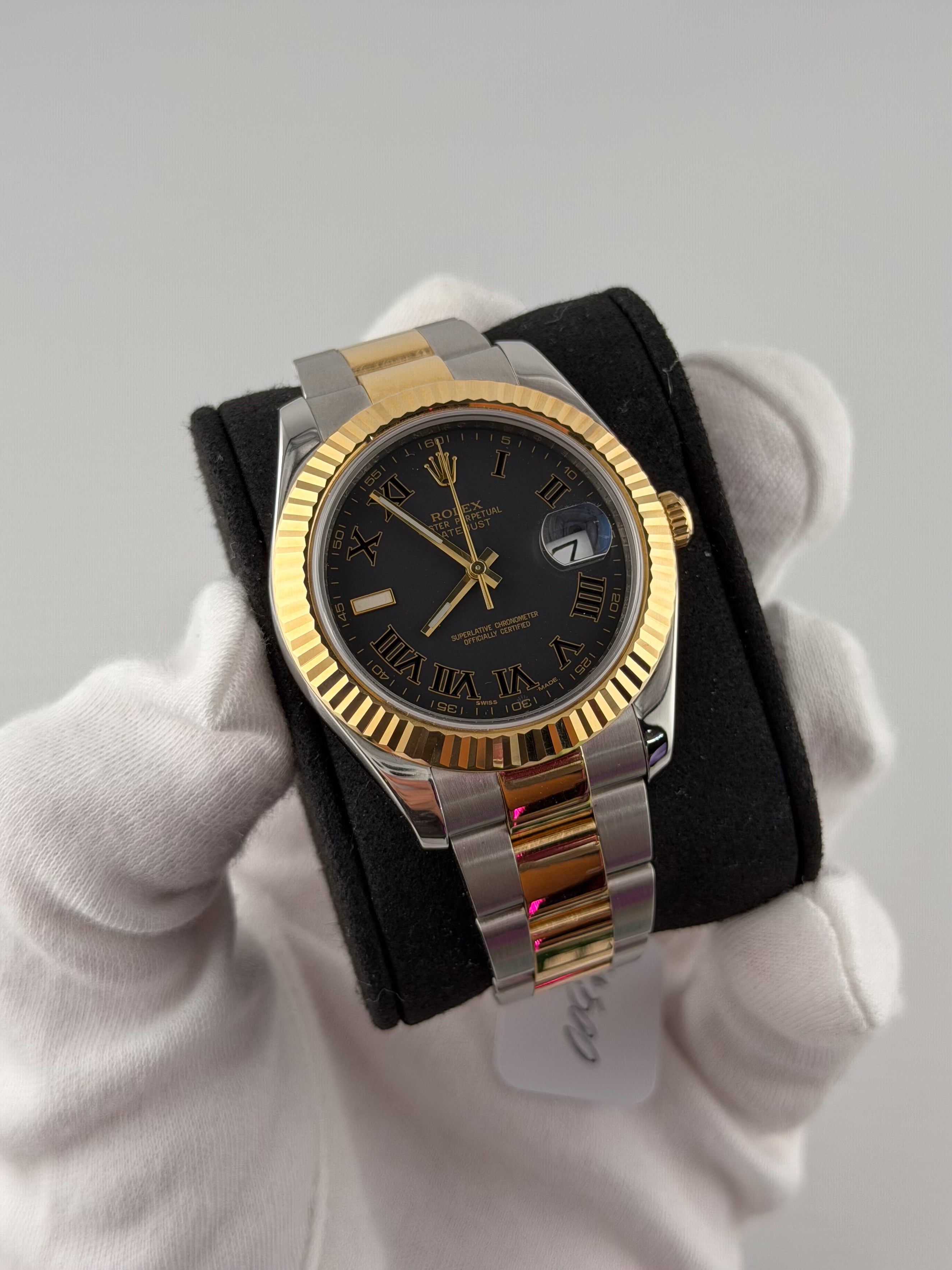 Rolex Gray Roman Numerals Dial Two Tone
