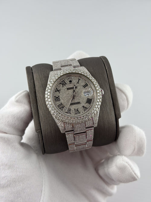 Iced out Rolex Roman Numerals
