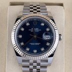 Rolex Blue Diamond Dial Fluted Bezel Jubilee