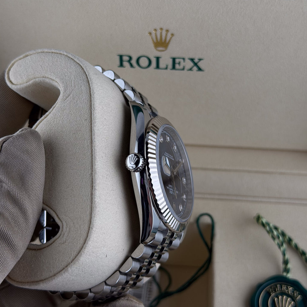 Rolex Blue Diamond Dial Fluted Bezel Jubilee
