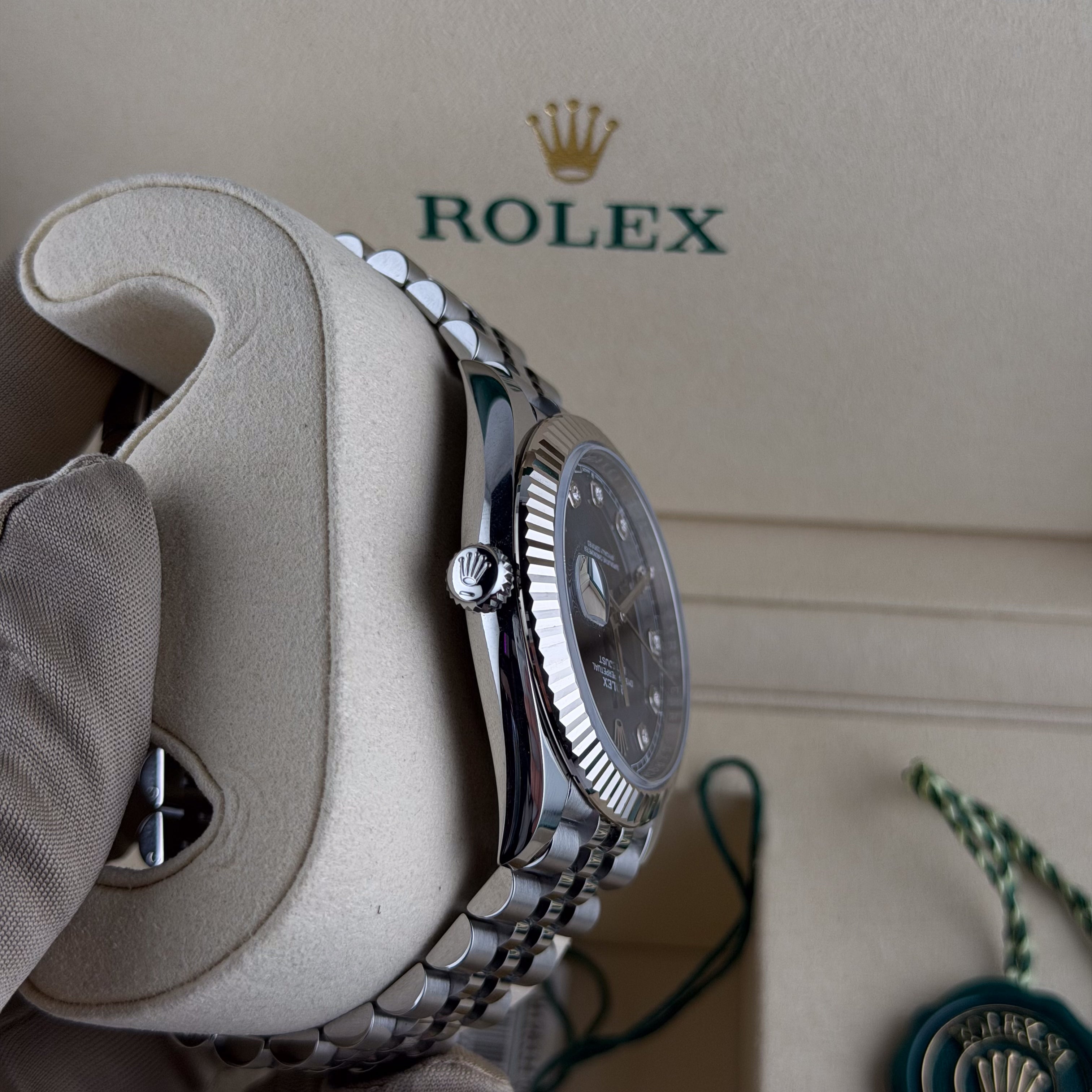 Rolex Blue Diamond Dial Fluted Bezel Jubilee