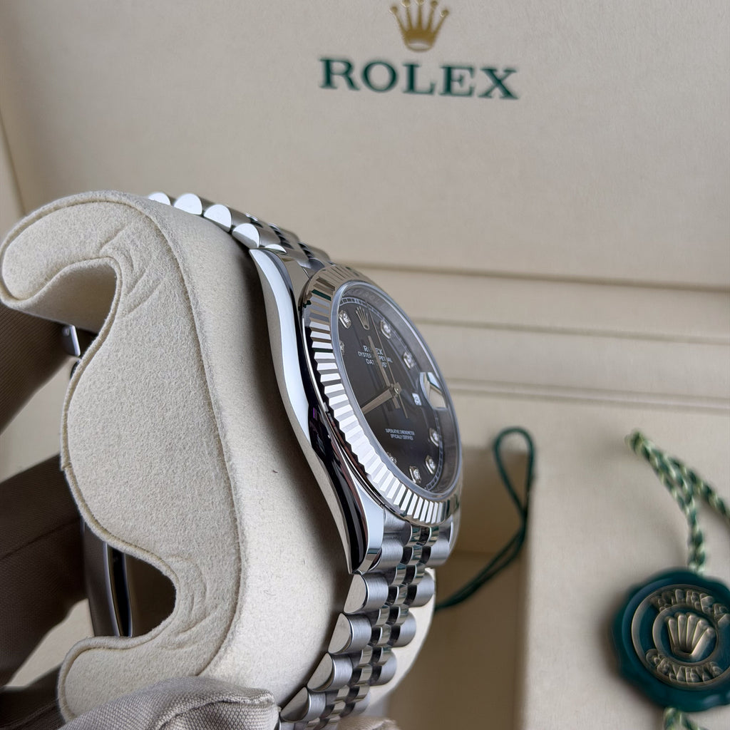 Rolex Blue Diamond Dial Fluted Bezel Jubilee