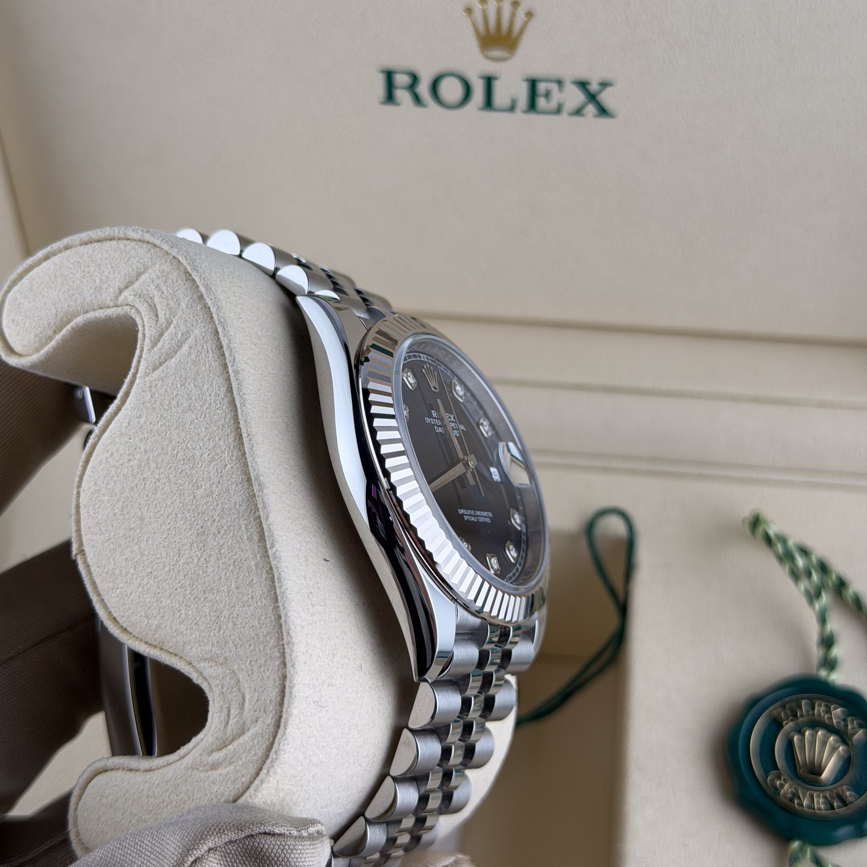 Rolex Blue Diamond Dial Fluted Bezel Jubilee