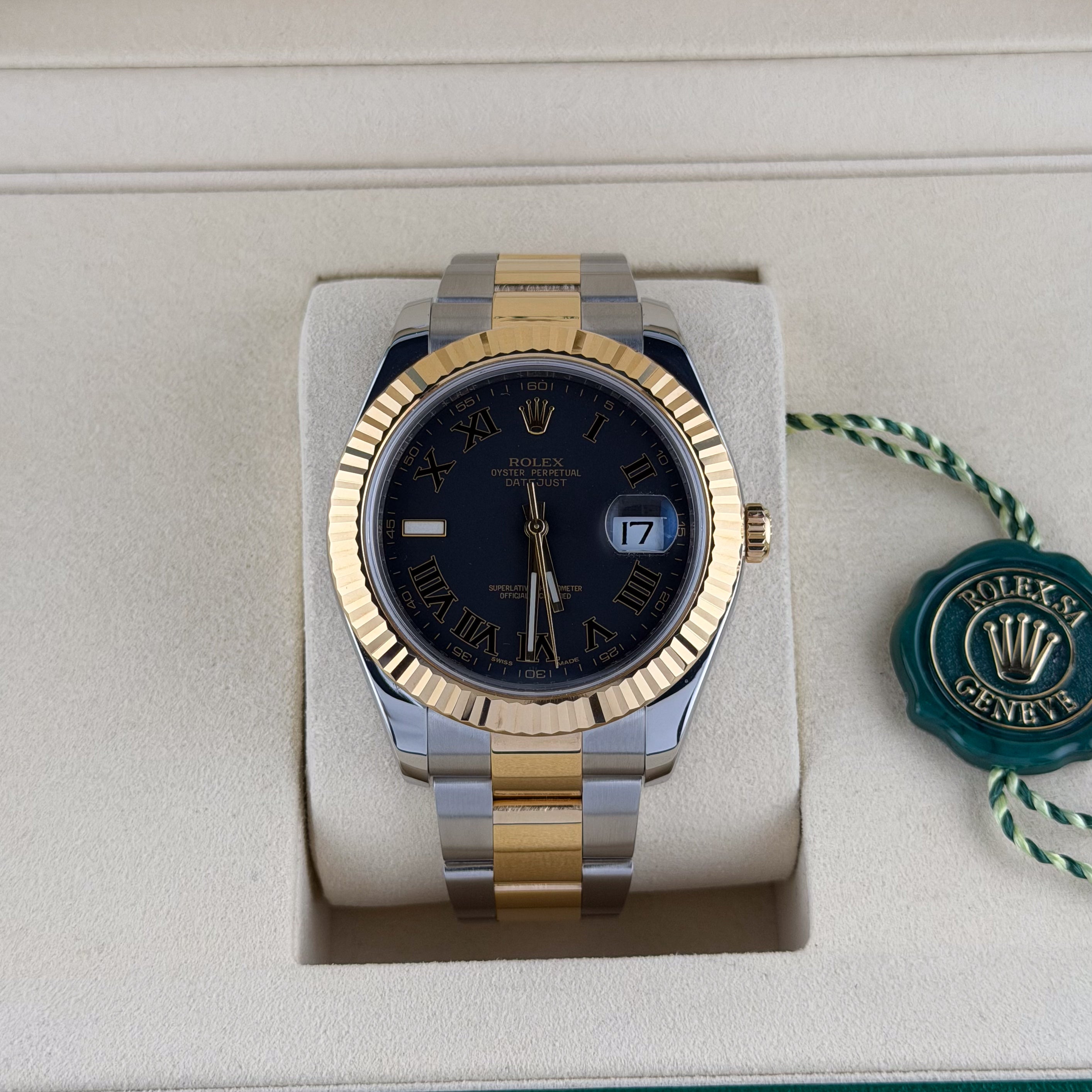 Rolex Gray Roman Numerals Dial Two Tone