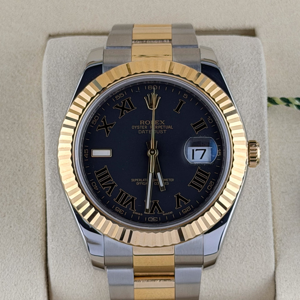 Rolex Gray Roman Numerals Dial Two Tone