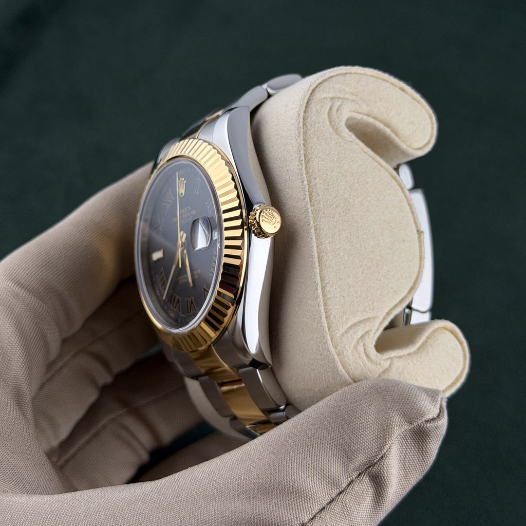 Rolex Gray Roman Numerals Dial Two Tone