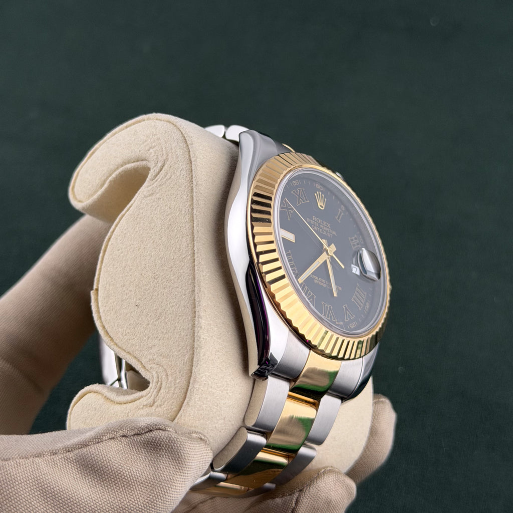 Rolex Gray Roman Numerals Dial Two Tone