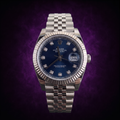 Rolex Blue Diamond Dial Fluted Bezel Jubilee