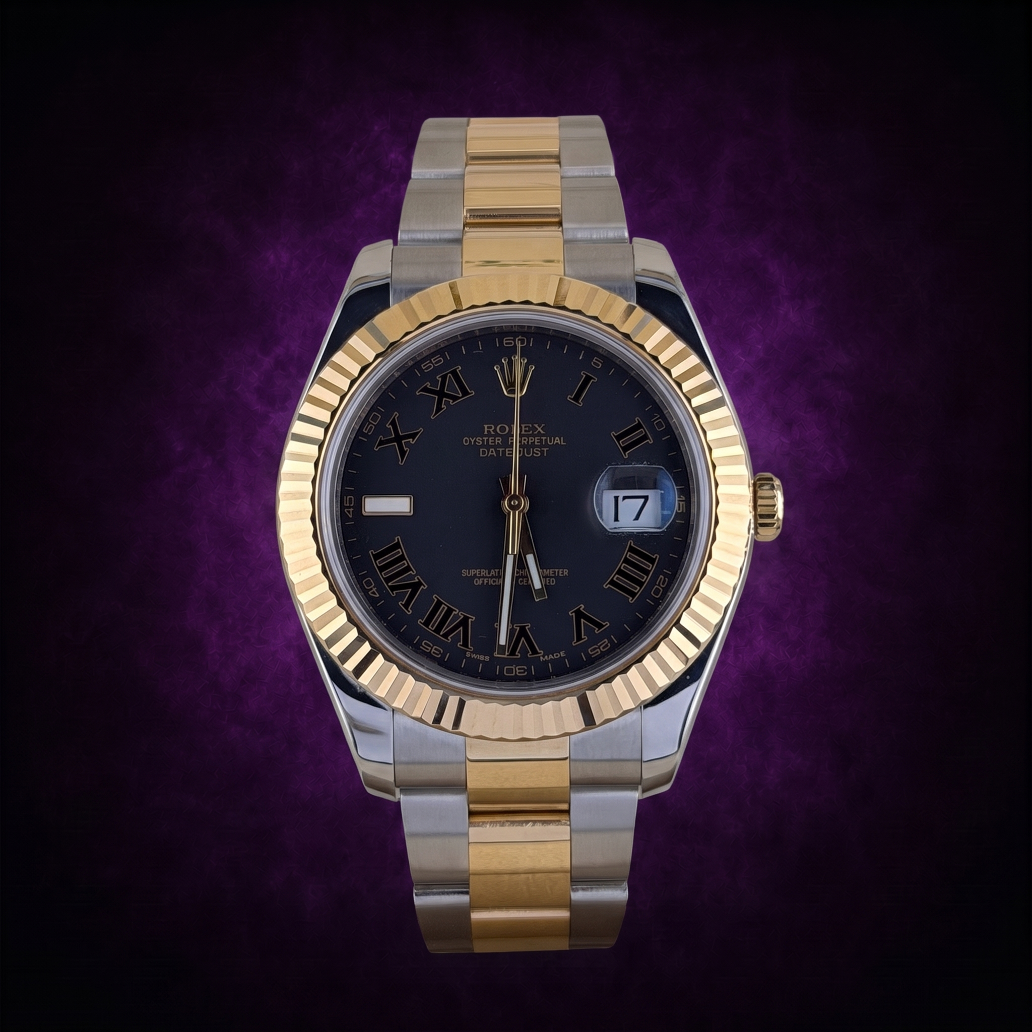 Rolex Gray Roman Numerals Dial Two Tone