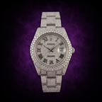 Iced out Rolex Roman Numerals
